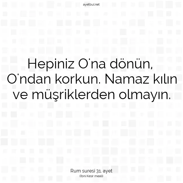 Ayetbul | Kuran Mealleri | Quran | Rum suresi 31. ayet