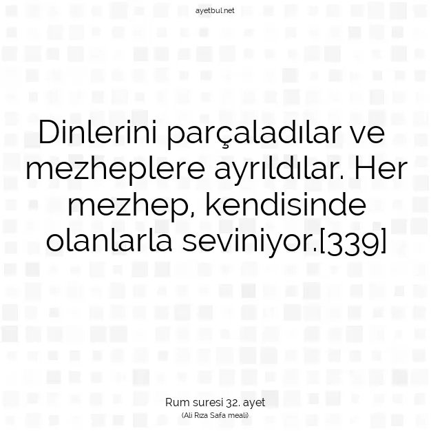 Ayetbul | Kuran Mealleri | Quran | Rum suresi 32. ayet
