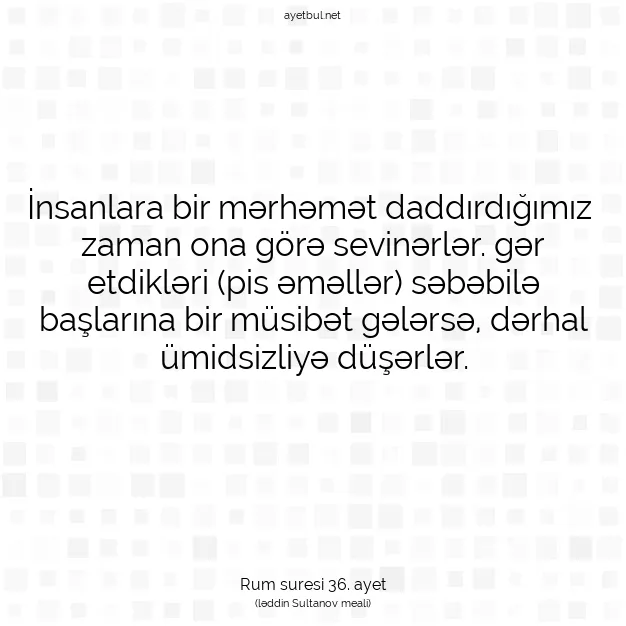 Ayetbul | Kuran Mealleri | Quran | Rum suresi 36. ayet