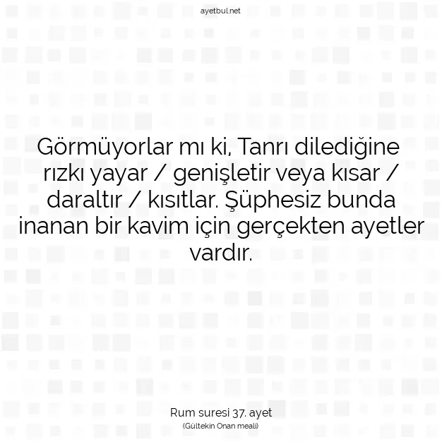 Ayetbul | Kuran Mealleri | Quran | Rum suresi 37. ayet
