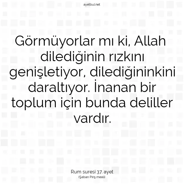 Ayetbul | Kuran Mealleri | Quran | Rum suresi 37. ayet