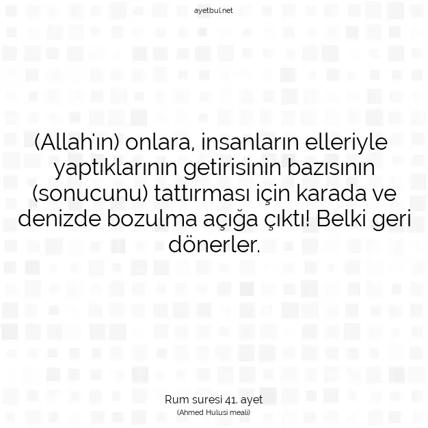 Ayetbul | Kuran Mealleri | Quran | Rum suresi 41. ayet