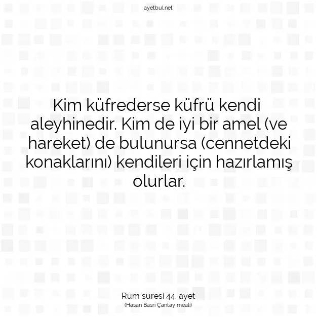 Ayetbul | Kuran Mealleri | Quran | Rum suresi 44. ayet