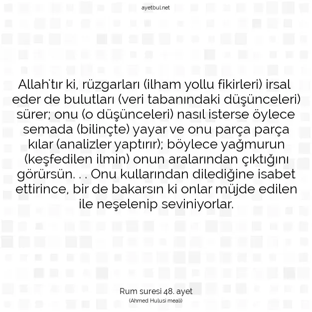 Ayetbul | Kuran Mealleri | Quran | Rum suresi 48. ayet