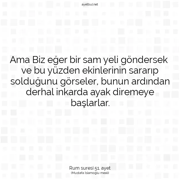 Ayetbul | Kuran Mealleri | Quran | Rum suresi 51. ayet