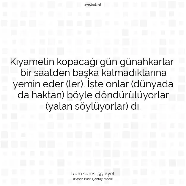Ayetbul | Kuran Mealleri | Quran | Rum suresi 55. ayet