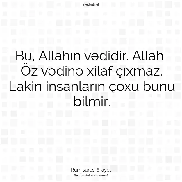 Ayetbul | Kuran Mealleri | Quran | Rum suresi 6. ayet