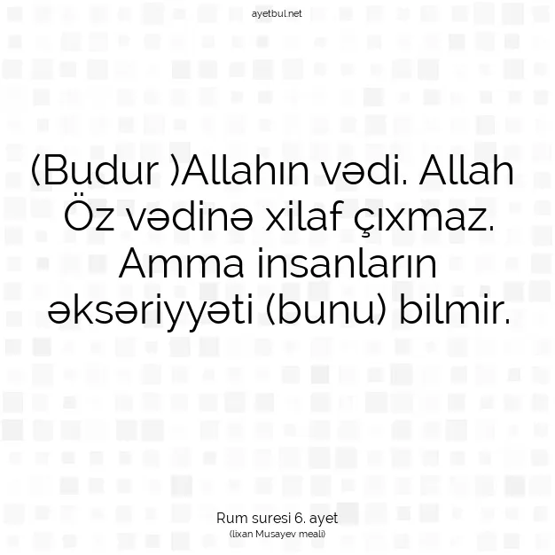 Ayetbul | Kuran Mealleri | Quran | Rum suresi 6. ayet