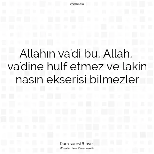 Ayetbul | Kuran Mealleri | Quran | Rum suresi 6. ayet