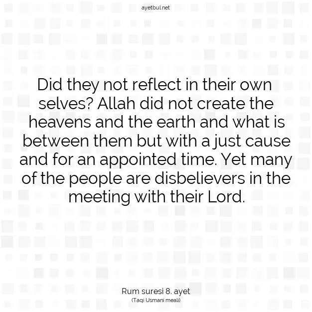 Ayetbul | Kuran Mealleri | Quran | Rum suresi 8. ayet