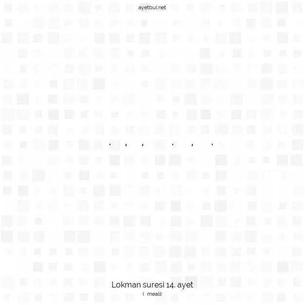 Ayetbul | Kuran Mealleri | Quran | Lokman suresi 14. ayet