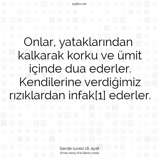 Ayetbul | Kuran Mealleri | Quran | Secde suresi 16. ayet