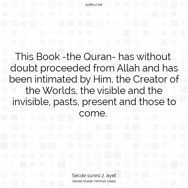Ayetbul | Kuran Mealleri | Quran | Secde suresi 2. ayet