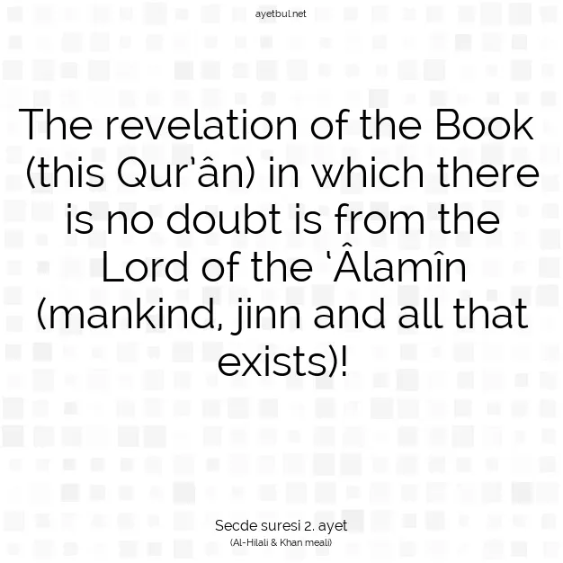 Ayetbul | Kuran Mealleri | Quran | Secde suresi 2. ayet