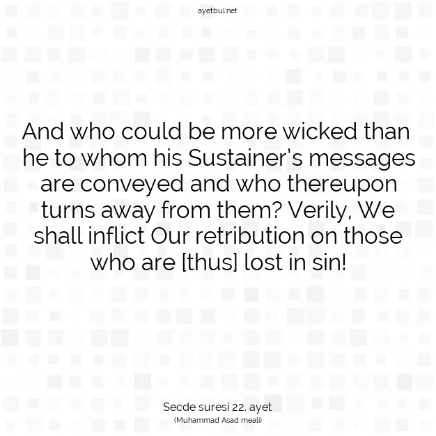 Ayetbul | Kuran Mealleri | Quran | Secde suresi 22. ayet
