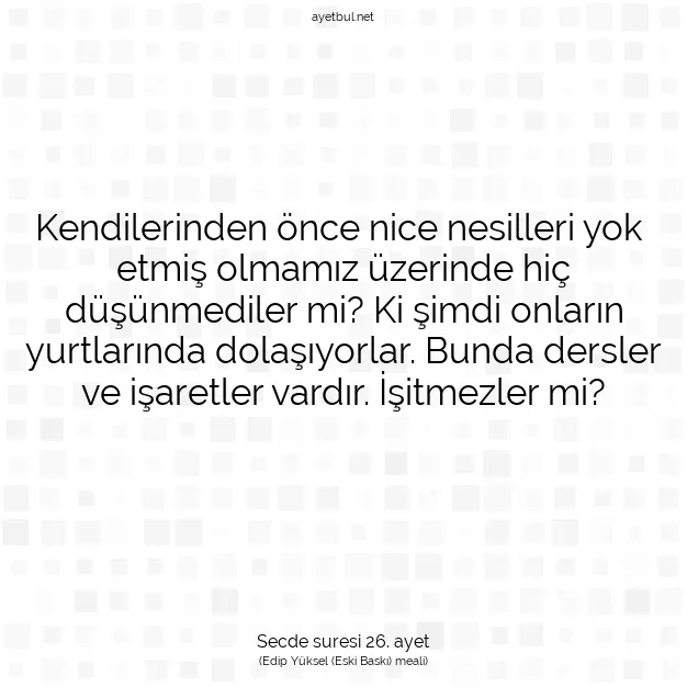 Ayetbul | Kuran Mealleri | Quran | Secde suresi 26. ayet