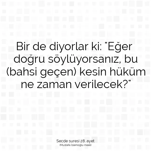 Ayetbul | Kuran Mealleri | Quran | Secde suresi 28. ayet