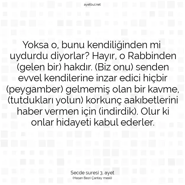 Ayetbul | Kuran Mealleri | Quran | Secde suresi 3. ayet