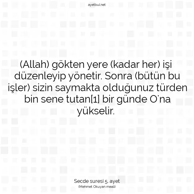 Ayetbul | Kuran Mealleri | Quran | Secde suresi 5. ayet