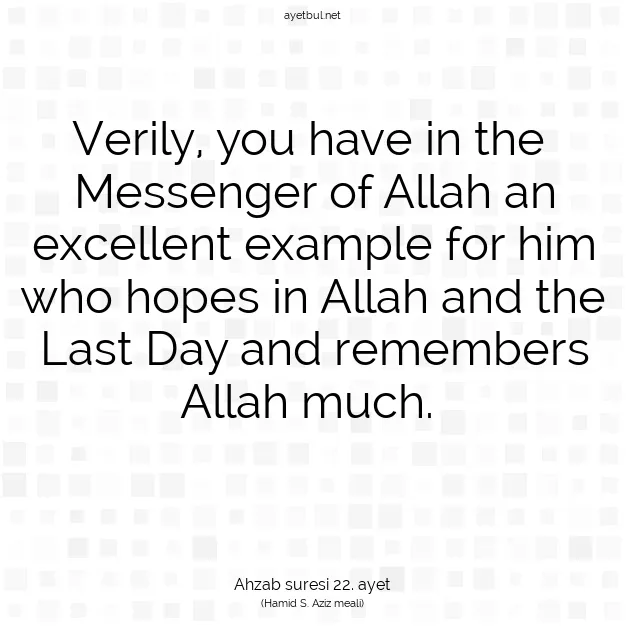 Ayetbul | Kuran Mealleri | Quran | Ahzab suresi 22. ayet