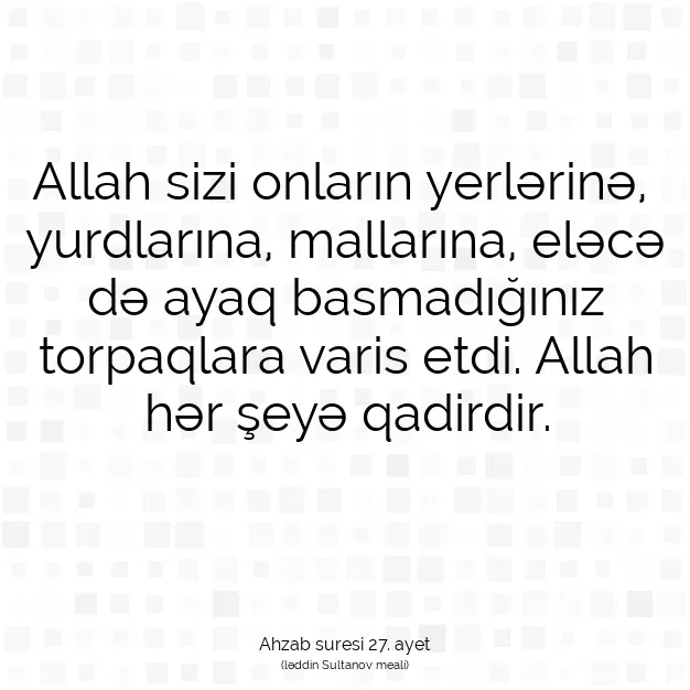 Ayetbul | Kuran Mealleri | Quran | Ahzab suresi 27. ayet