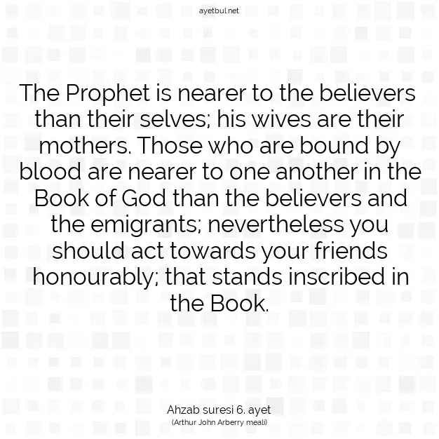 Ayetbul | Kuran Mealleri | Quran | Ahzab suresi 6. ayet