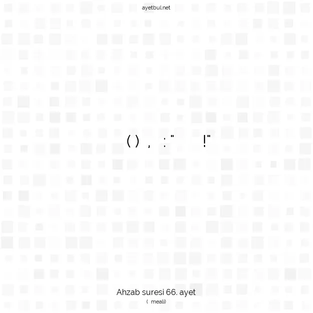 Ayetbul | Kuran Mealleri | Quran | Ahzab suresi 66. ayet