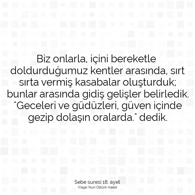 Ayetbul | Kuran Mealleri | Quran | Sebe suresi 18. ayet