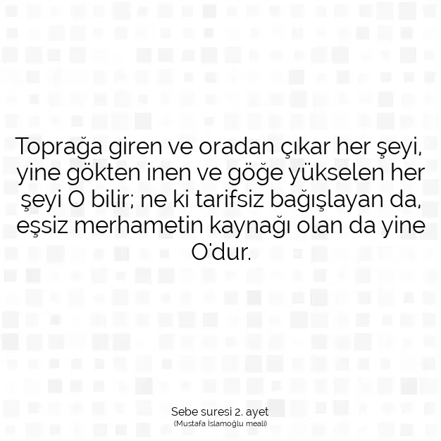 Ayetbul | Kuran Mealleri | Quran | Sebe suresi 2. ayet
