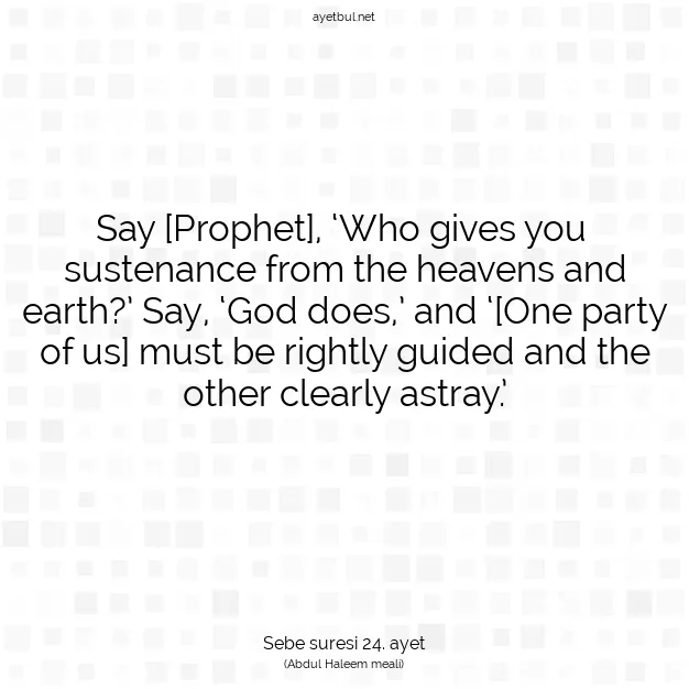 Ayetbul | Kuran Mealleri | Quran | Sebe suresi 24. ayet