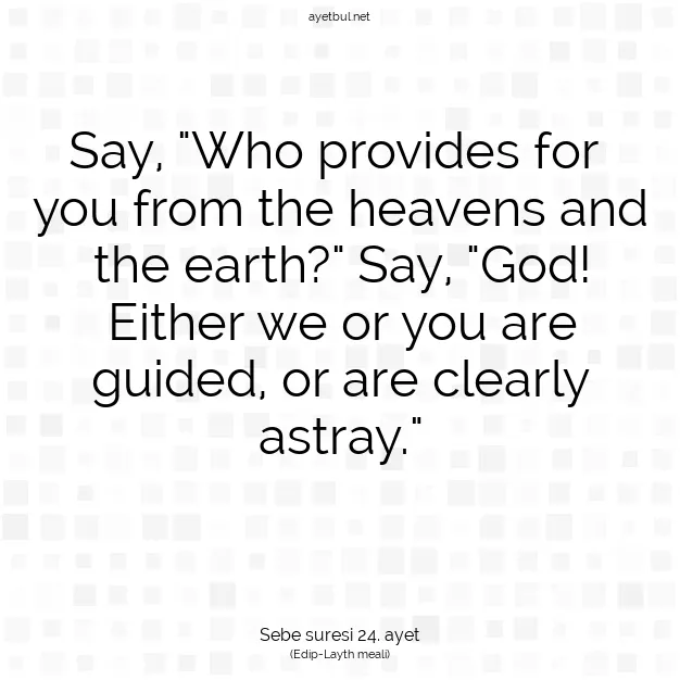 Ayetbul | Kuran Mealleri | Quran | Sebe suresi 24. ayet