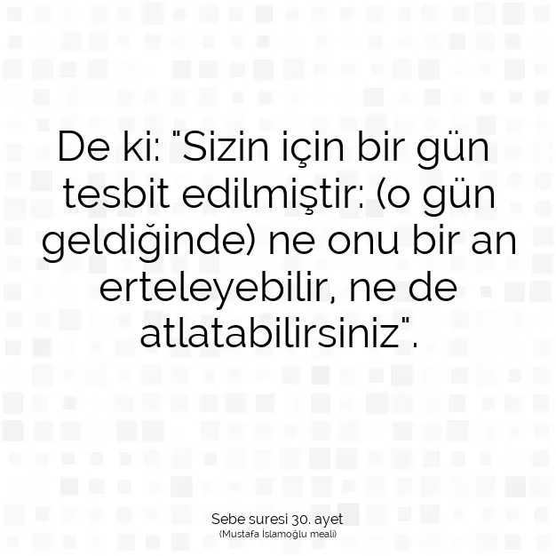 Ayetbul | Kuran Mealleri | Quran | Sebe suresi 30. ayet