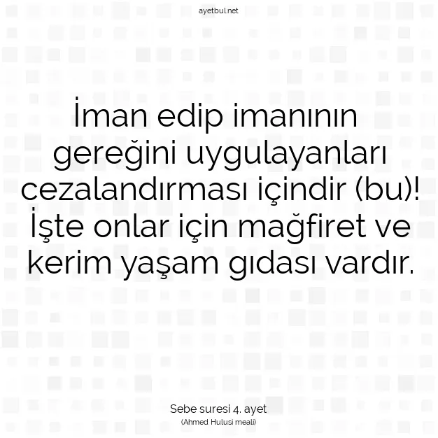 Ayetbul | Kuran Mealleri | Quran | Sebe suresi 4. ayet