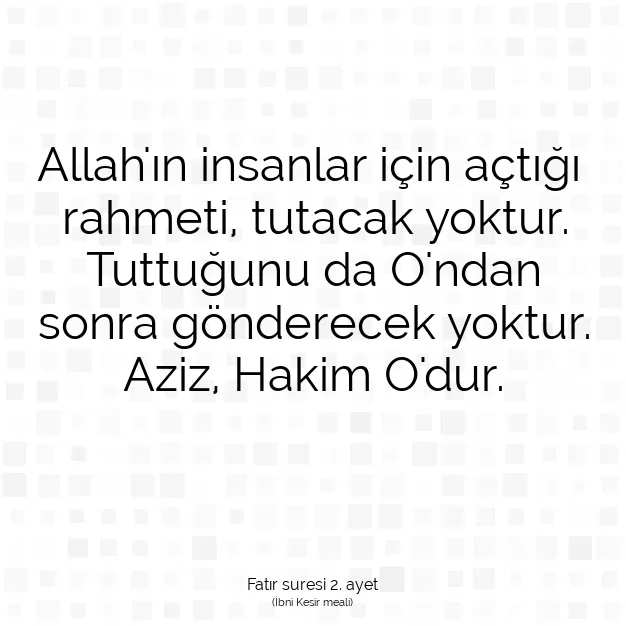 Ayetbul | Kuran Mealleri | Quran | Fatır suresi 2. ayet