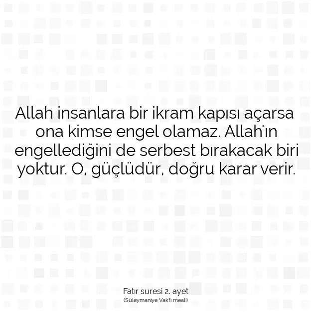 Ayetbul | Kuran Mealleri | Quran | Fatır suresi 2. ayet