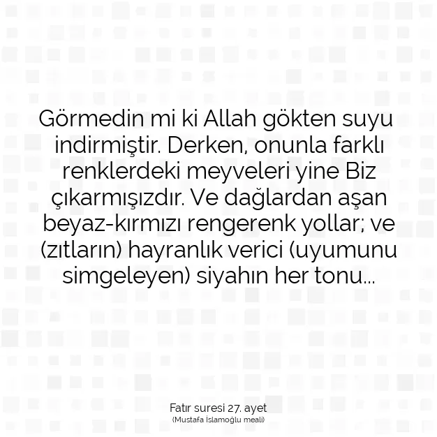 Ayetbul | Kuran Mealleri | Quran | Fatır suresi 27. ayet