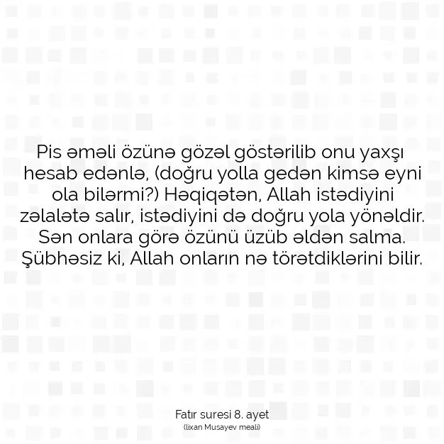 Ayetbul | Kuran Mealleri | Quran | Fatır suresi 8. ayet
