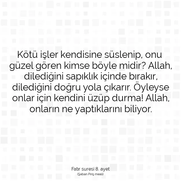 Ayetbul | Kuran Mealleri | Quran | Fatır suresi 8. ayet
