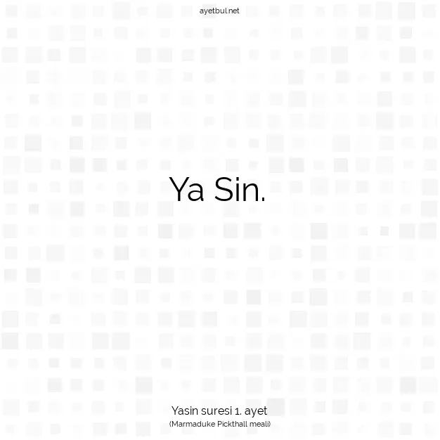 Ayetbul | Kuran Mealleri | Quran | Yasin suresi 1. ayet