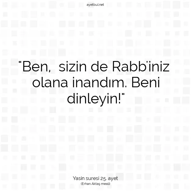 Ayetbul | Kuran Mealleri | Quran | Yasin suresi 25. ayet
