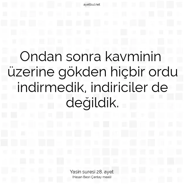 Ayetbul | Kuran Mealleri | Quran | Yasin suresi 28. ayet