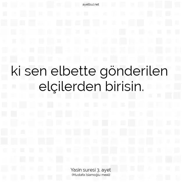 Ayetbul | Kuran Mealleri | Quran | Yasin suresi 3. ayet