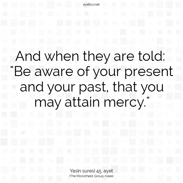 Ayetbul | Kuran Mealleri | Quran | Yasin suresi 45. ayet