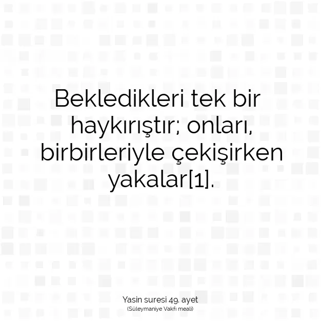 Ayetbul | Kuran Mealleri | Quran | Yasin suresi 49. ayet