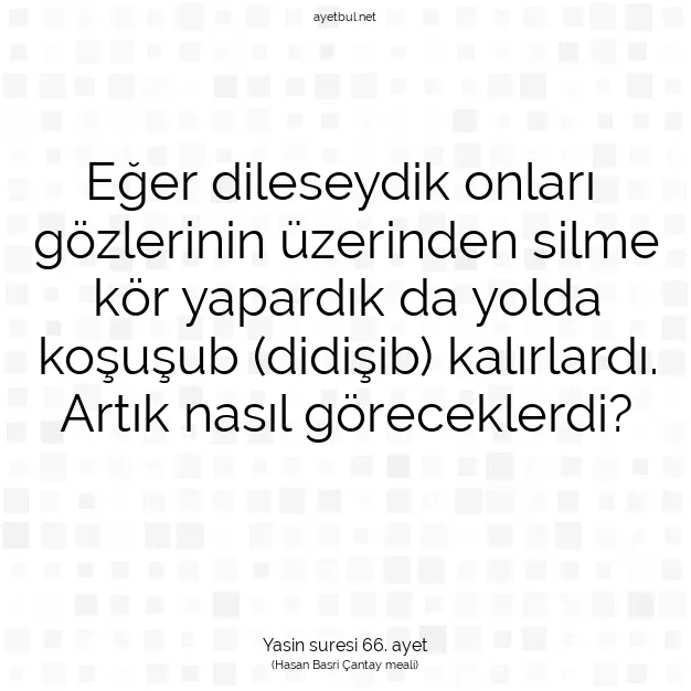 Ayetbul | Kuran Mealleri | Quran | Yasin suresi 66. ayet
