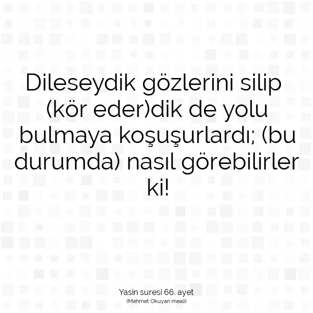 Ayetbul | Kuran Mealleri | Quran | Yasin suresi 66. ayet