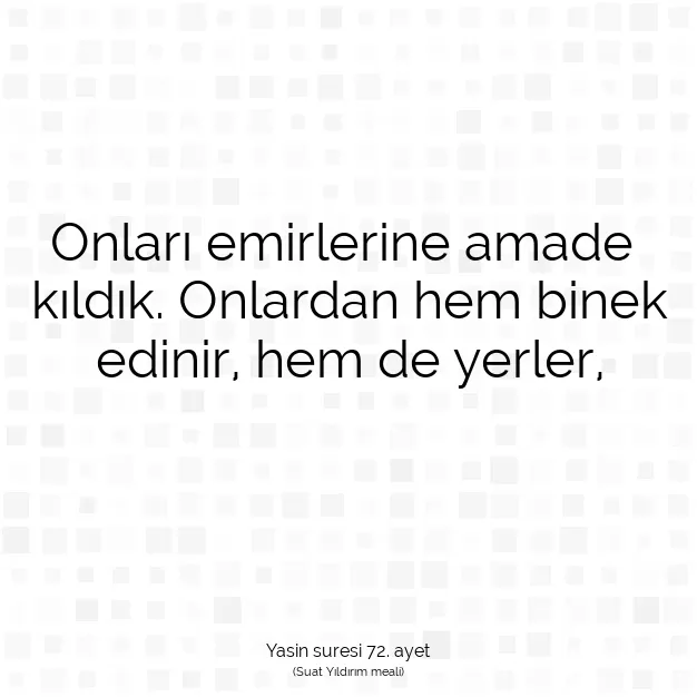 Ayetbul | Kuran Mealleri | Quran | Yasin suresi 72. ayet