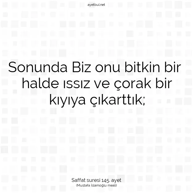 Ayetbul | Kuran Mealleri | Quran | Saffat suresi 145. ayet