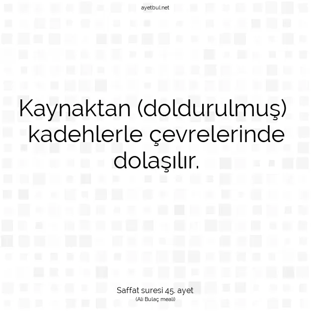 Ayetbul | Kuran Mealleri | Quran | Saffat suresi 45. ayet