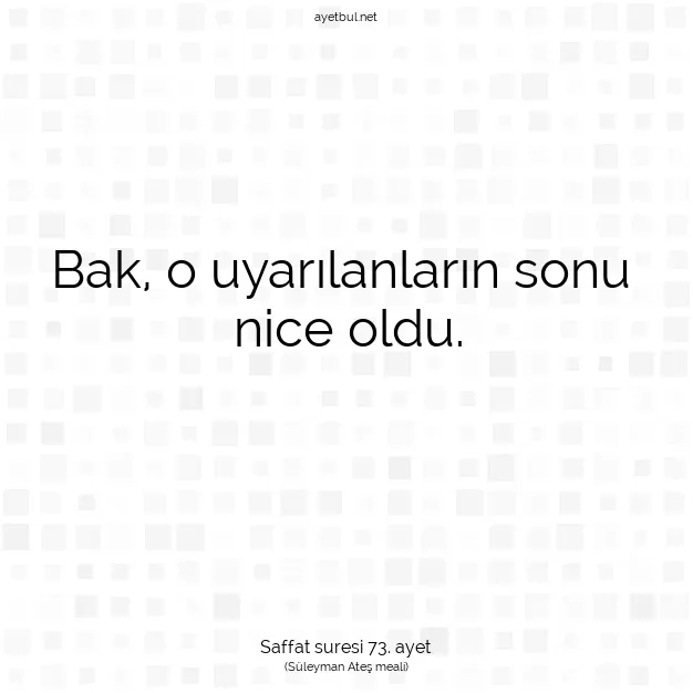 Ayetbul | Kuran Mealleri | Quran | Saffat suresi 73. ayet